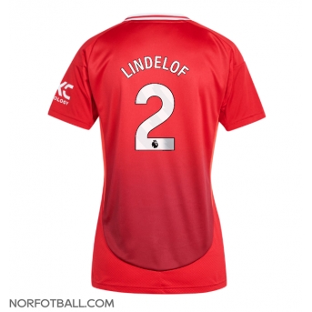 Billige Fotballdrakt Manchester United Victor Lindelof #2 Replika Hjemmedrakt Dame 2024-25 Kortermet